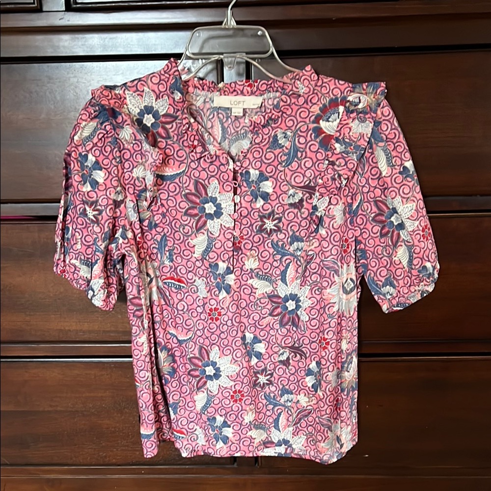 LOFT Pink Floral Women's Top